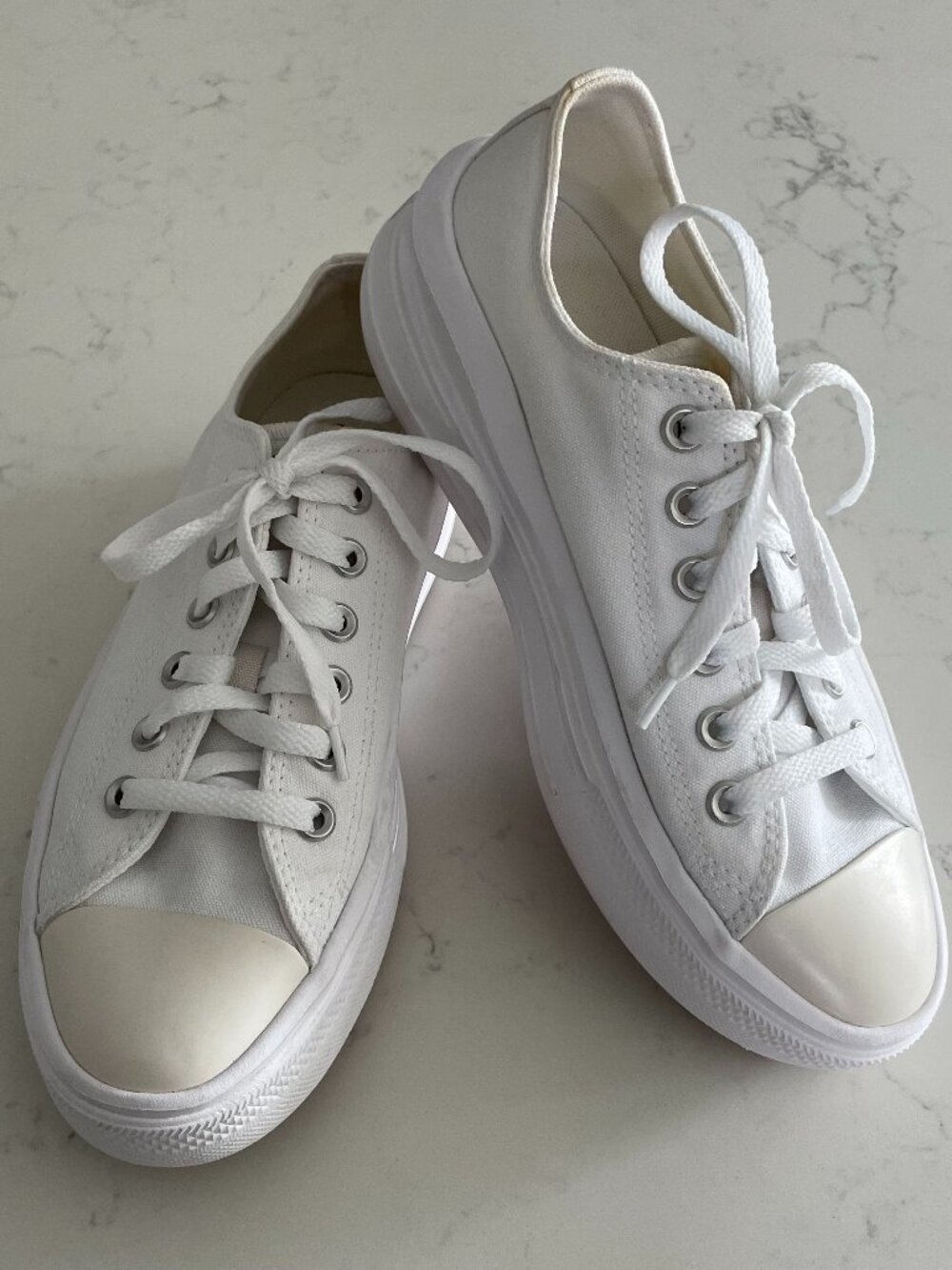 Converse All Star Casual Neutral Platform Lace Up Sneakers White Cream Sz 8.5